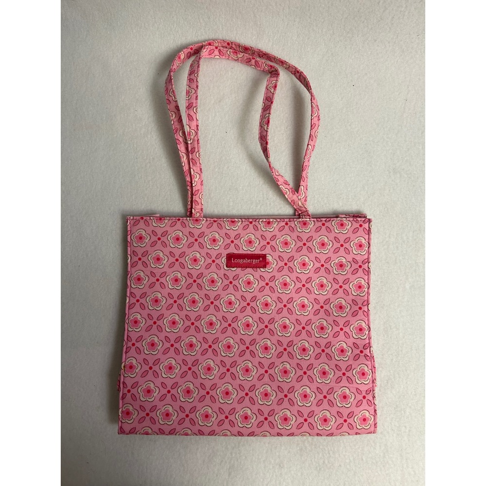 Floral Y2K Longaberger Womens Small Pink Kendra Pink Passion Tote Bag